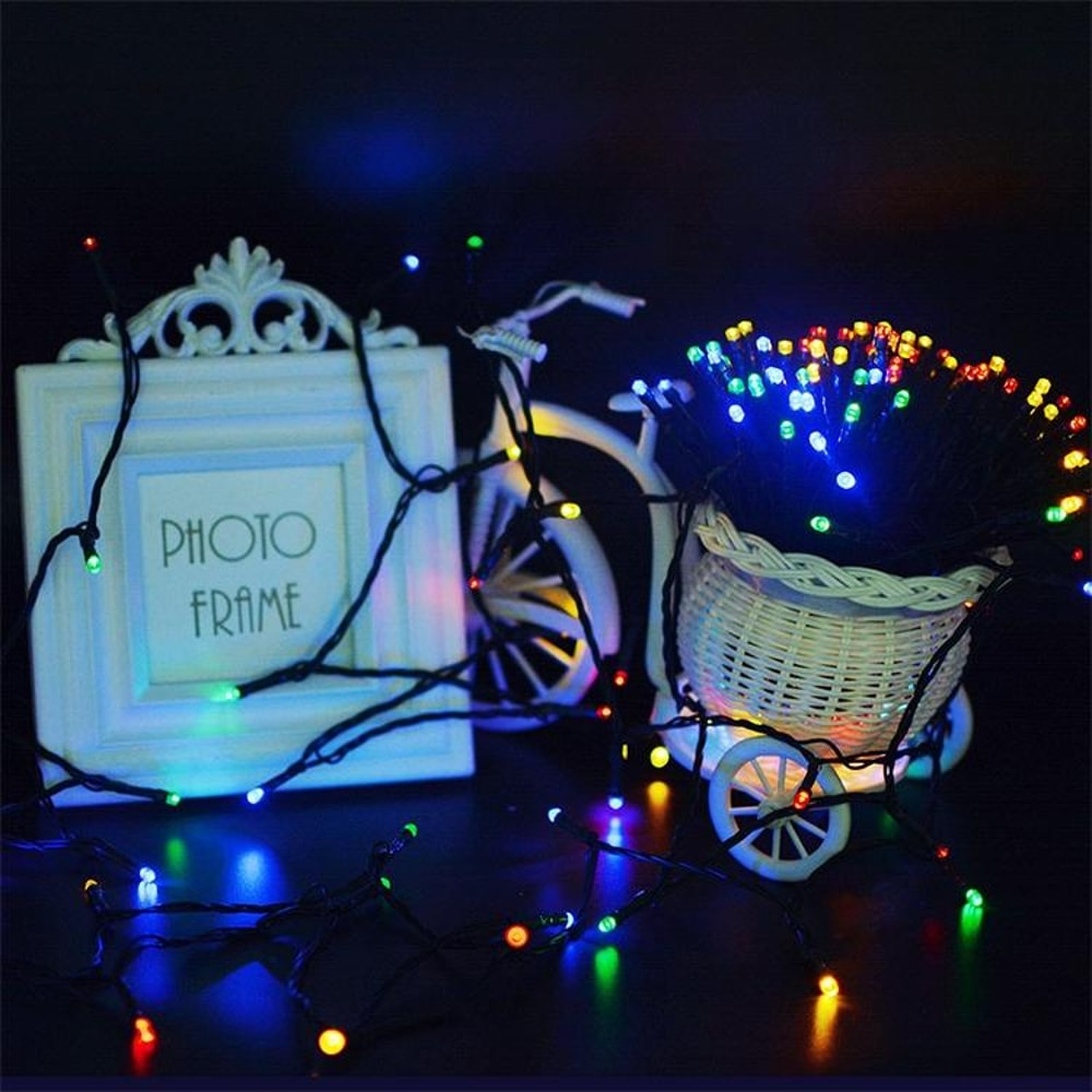 200 LED Solar String Lights Outdoor Waterproof Warm White Christmas Garden Lights 5