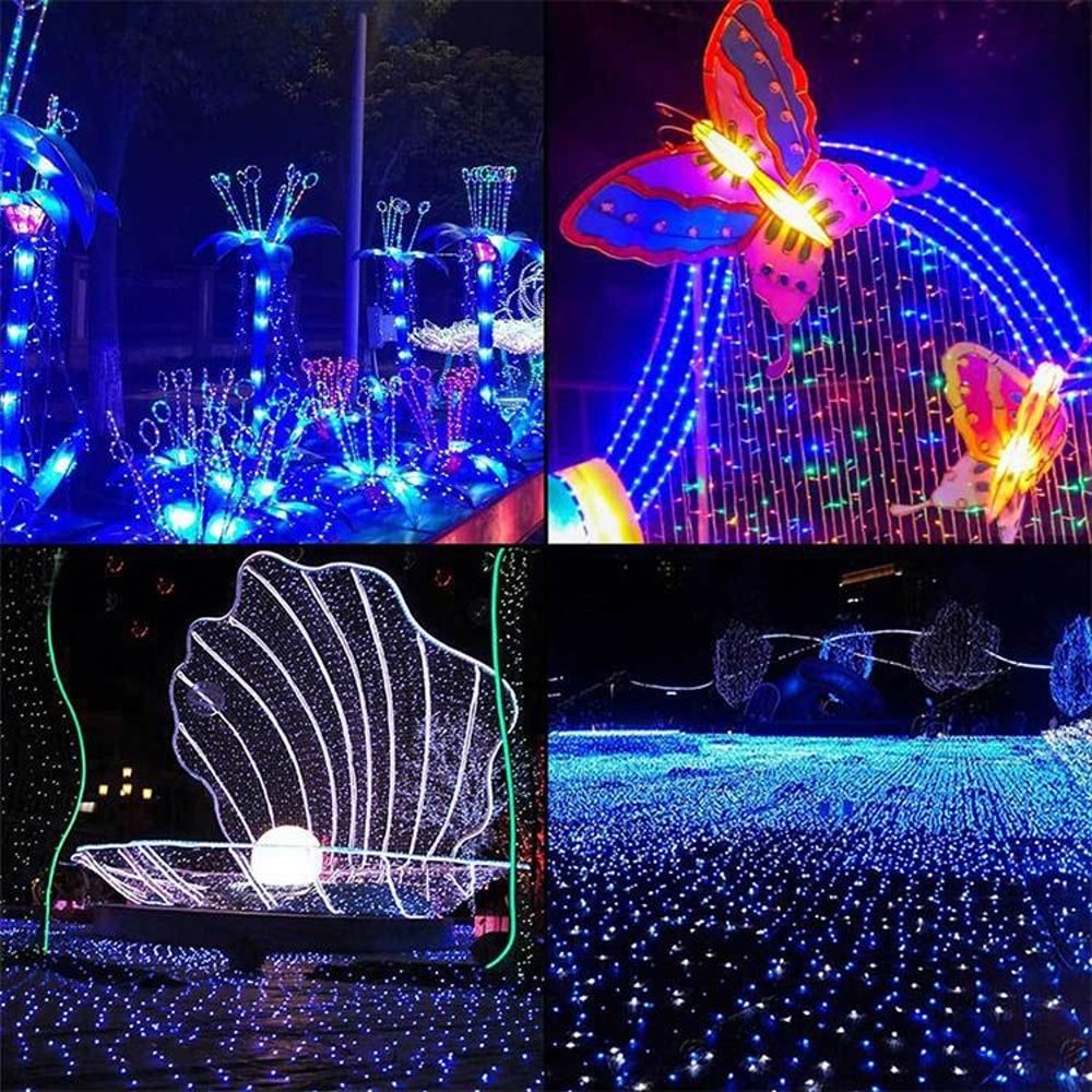 200 LED Solar String Lights Outdoor Waterproof Warm White Christmas Garden Lights 8