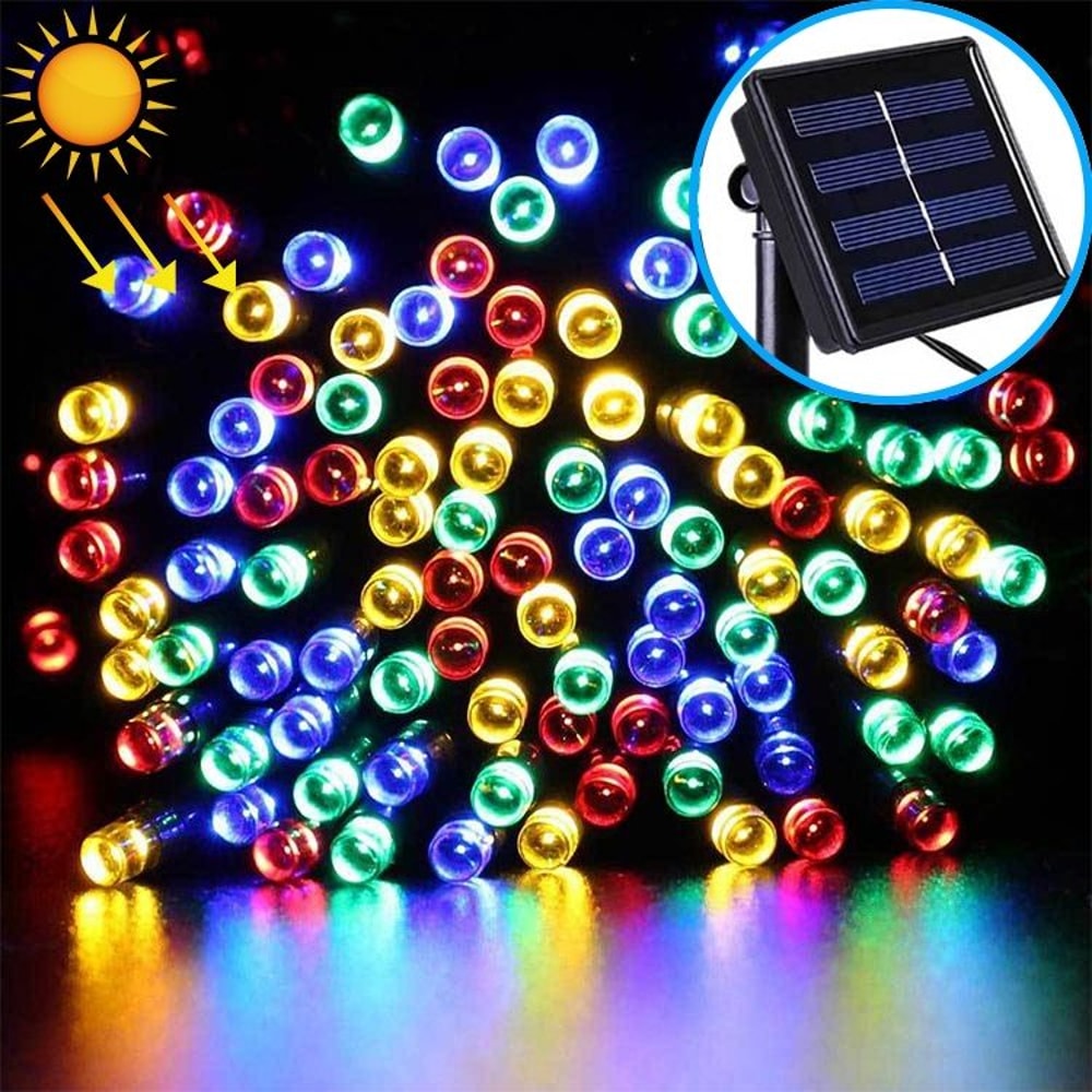 200 LED Solar String Lights Outdoor Waterproof Warm White Christmas Garden Lights 9