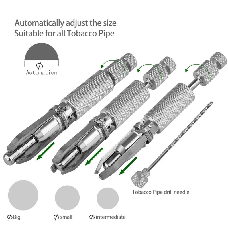 Adjustable Pipe Carbon Reamer Tool With Needle Cleaner For Tobacco Pipes 5