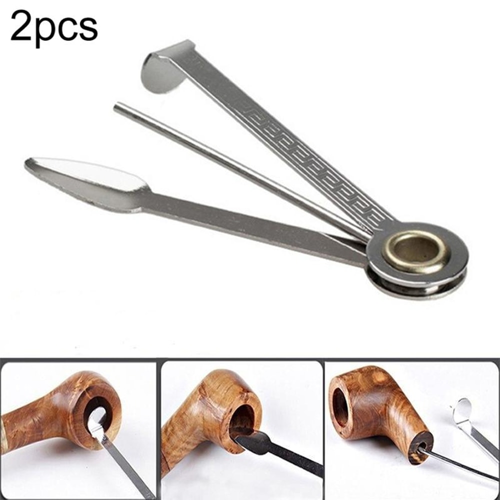 Adjustable Pipe Carbon Reamer Tool with Needle Cleaner for Tobacco Pipes