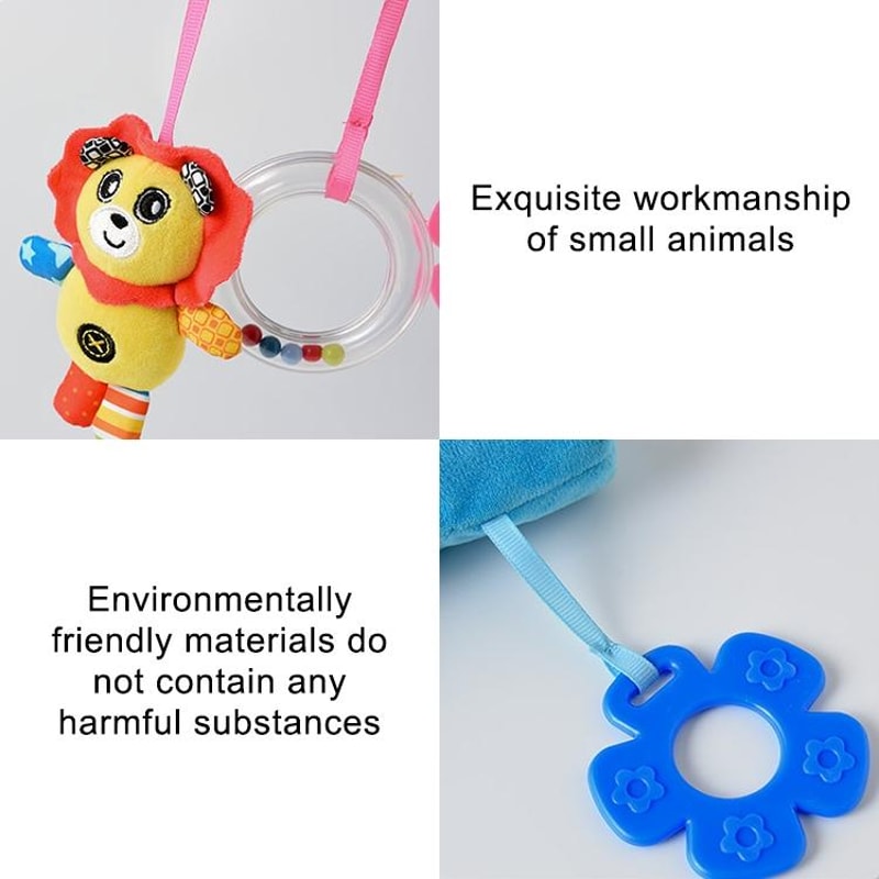 Cartoon Animal Baby Stroller Toy With Rattle Soft Crib Hanging Toy For Sensory Development 2