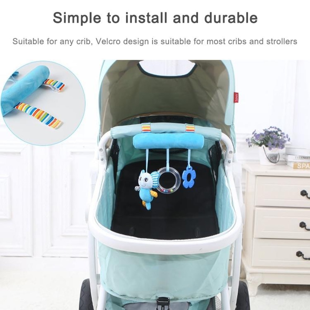 Cartoon Animal Baby Stroller Toy With Rattle Soft Crib Hanging Toy For Sensory Development 4