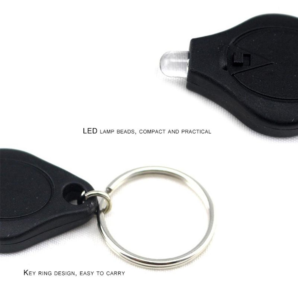 2pcs Mini Keychain Flashlight LED Pocket Emergency Light For Camping Hiking Everyday Carry 2