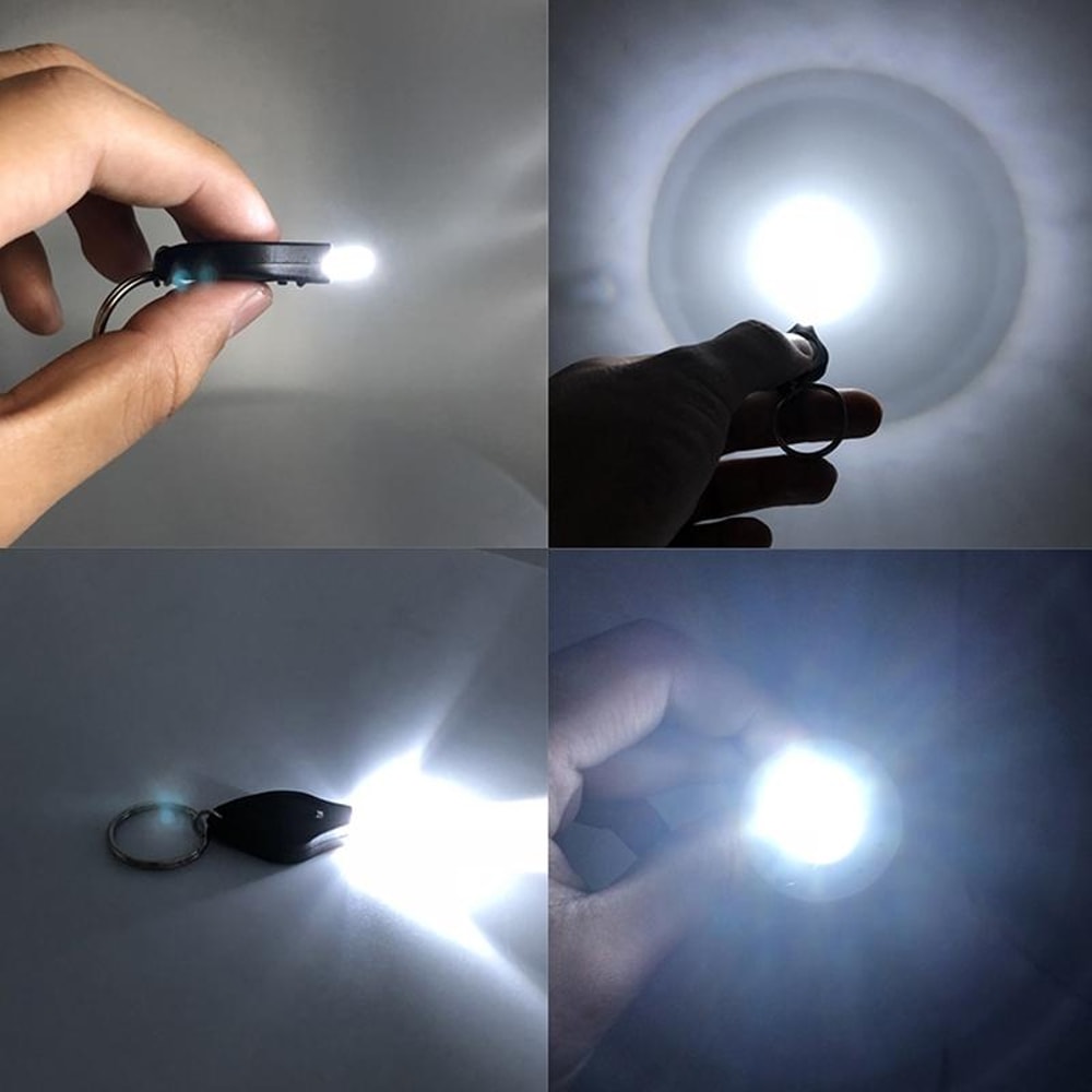 2pcs Mini Keychain Flashlight LED Pocket Emergency Light For Camping Hiking Everyday Carry 3