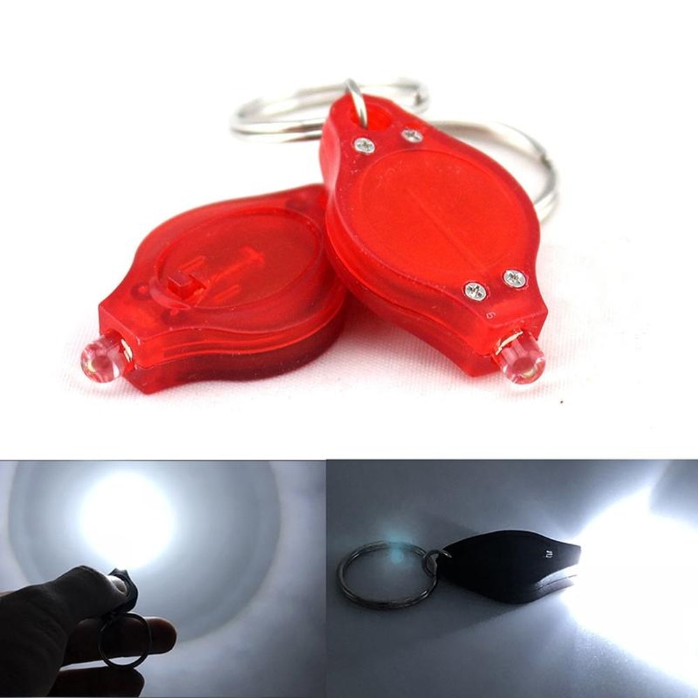 2pcs Mini Keychain Flashlight LED Pocket Emergency Light For Camping Hiking Everyday Carry 8