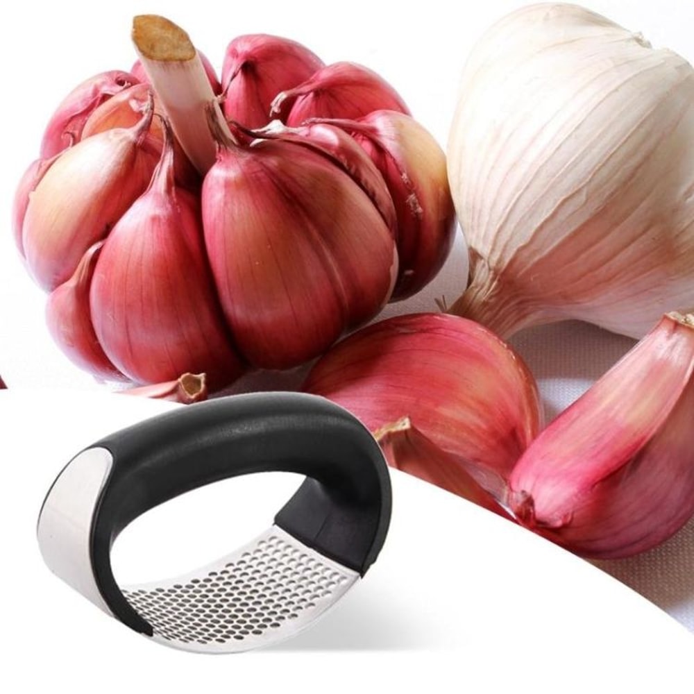 Stainless Steel Garlic Press Roller Manual Garlic Mincer Kitchen Tool 7