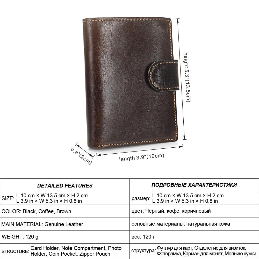Vintage Genuine Leather Bifold Wallet For Men With Coin Pocket Card Holder 3