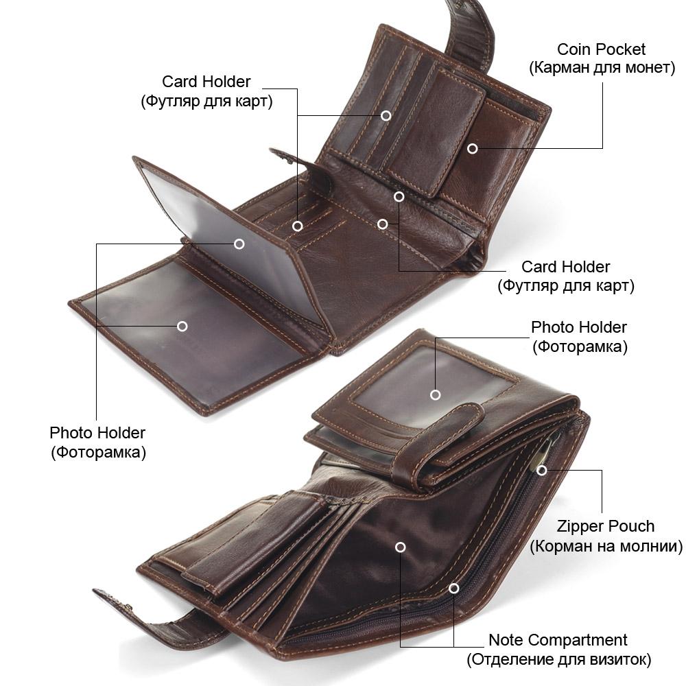 Vintage Genuine Leather Bifold Wallet For Men With Coin Pocket Card Holder 4