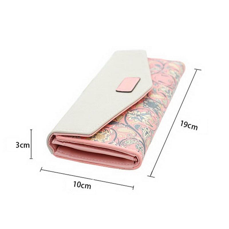 Vintage Floral PU Leather Wallet For Women With Coin Pocket Card Organizer 1