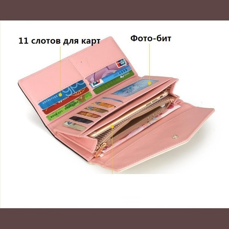 Vintage Floral PU Leather Wallet For Women With Coin Pocket Card Organizer 2