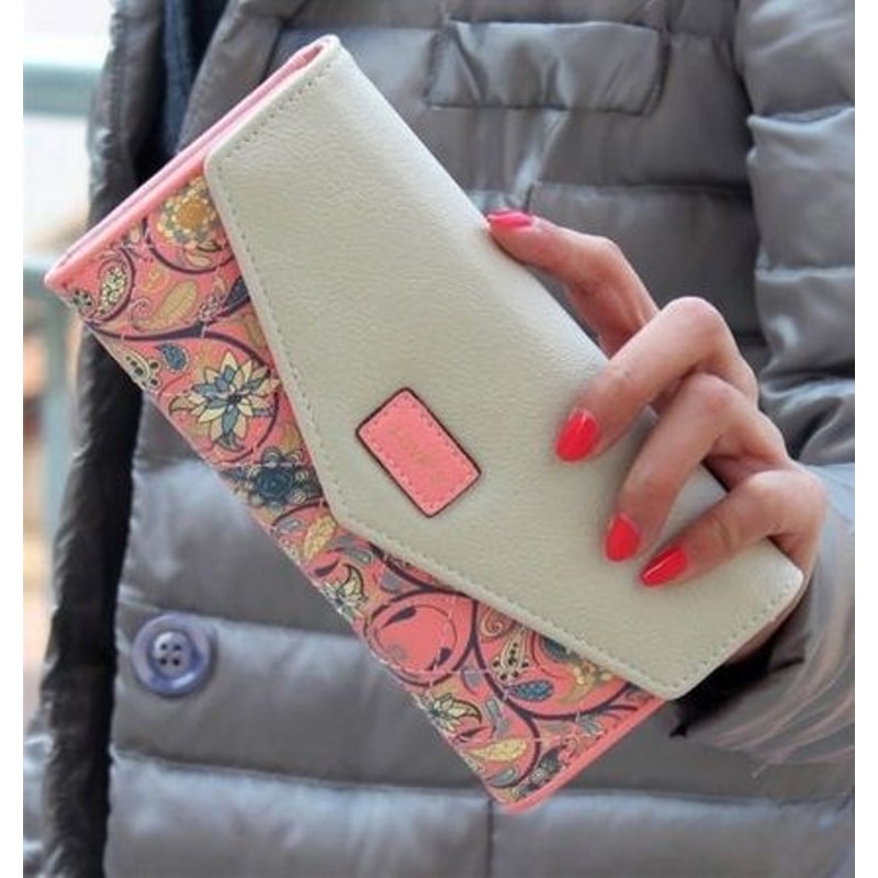 Vintage Floral PU Leather Wallet For Women With Coin Pocket Card Organizer 5
