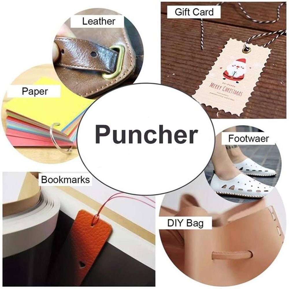6 Hole Leather Hole Punch Tool For Belts Fabric DIY Craft Repairs 6