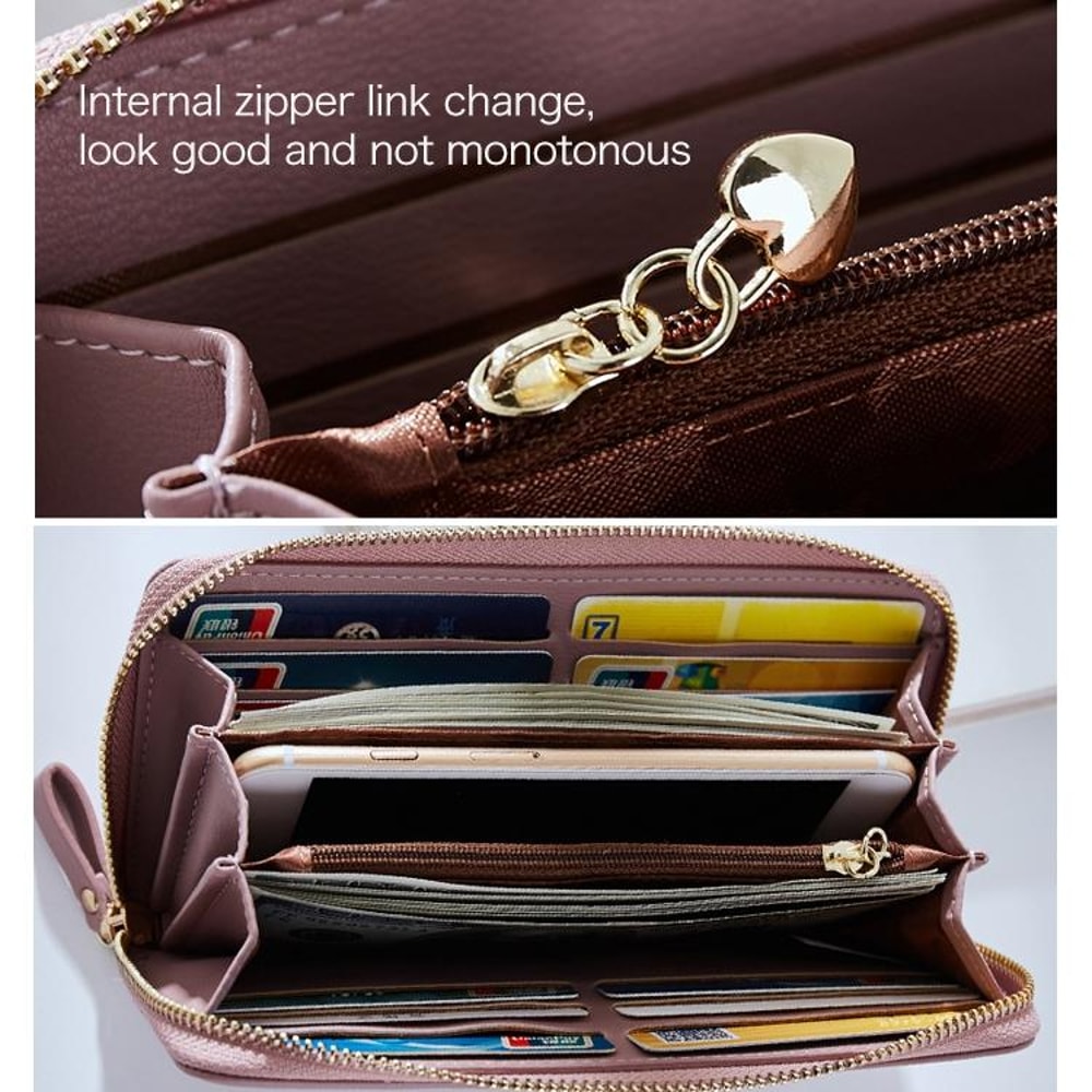 Elegant Women Long Clutch Wallet With Phone Pocket And Large Capacity Card Holder 2