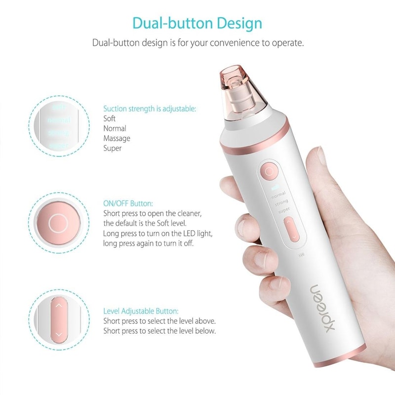 Blackhead Remover Pore Vacuum With LED Light Wireless Charging 2