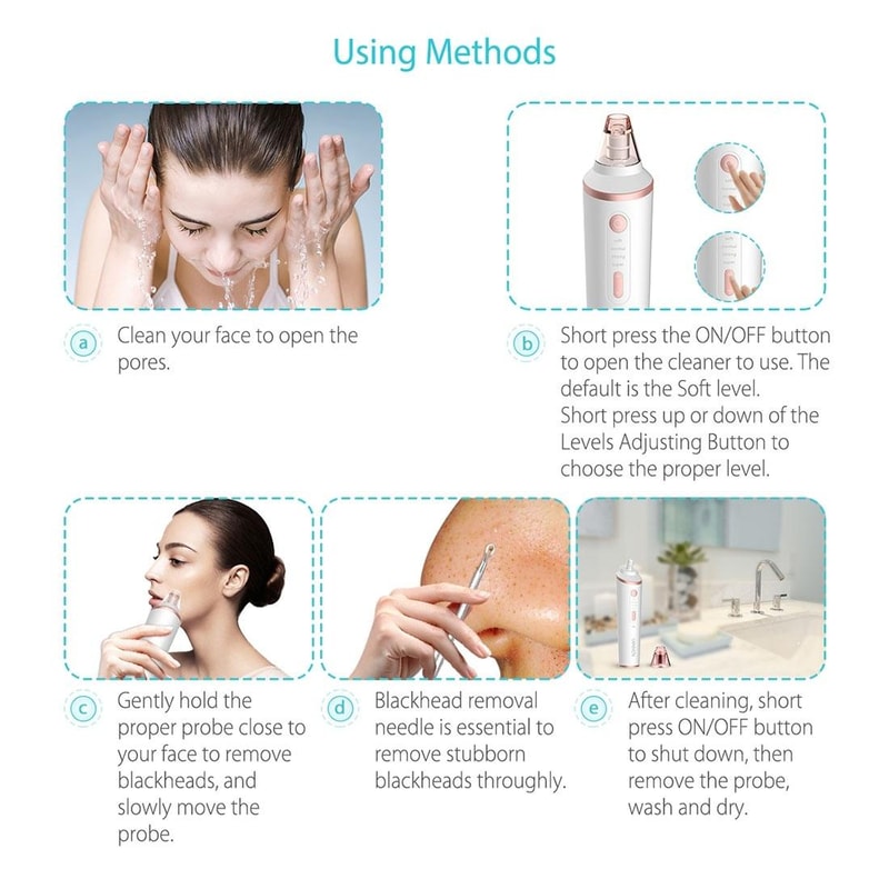 Blackhead Remover Pore Vacuum With LED Light Wireless Charging 5