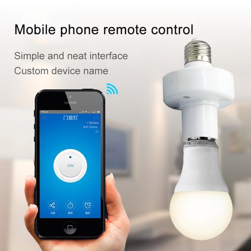 Sonoff WiFi Smart Light Socket With Alexa Voice Control E27 Remote Lamp Holder 8
