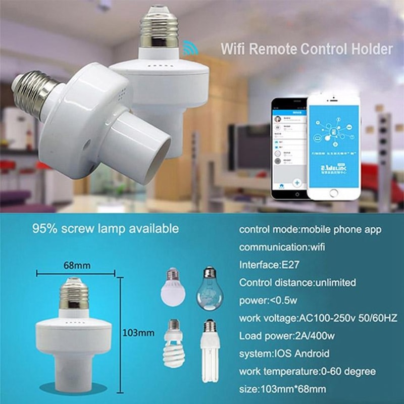 Sonoff WiFi Smart Light Socket With Alexa Voice Control E27 Remote Lamp Holder 7