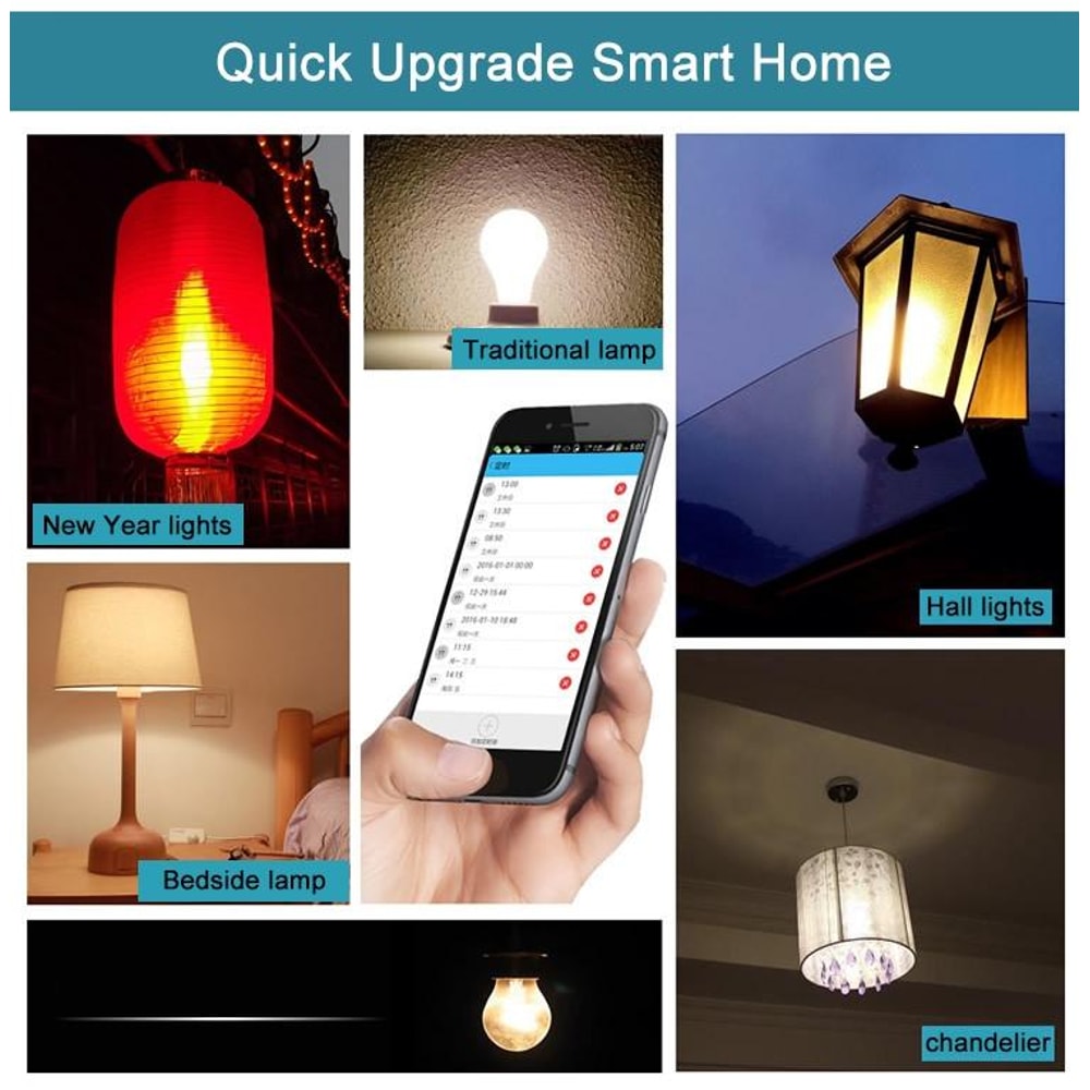 Sonoff WiFi Smart Light Socket With Alexa Voice Control E27 Remote Lamp Holder 9
