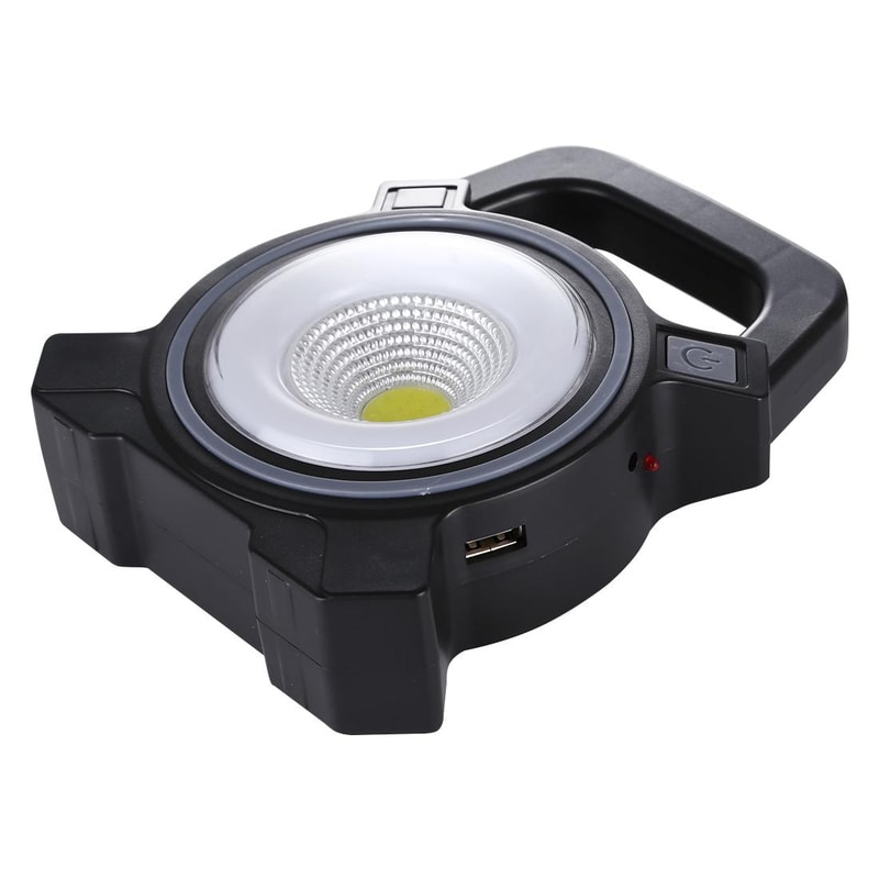Solar Rechargeable COB LED Work Light Portable Camping Emergency Lamp Power Bank