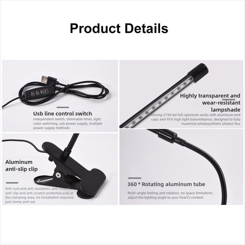 Triple Head LED Grow Light with Timer & Adjustable Full Spectrum for Indoor Plants