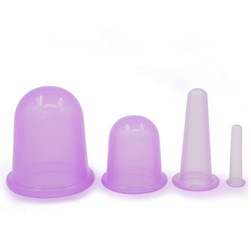 4 in 1 Silicone Cupping Set for Body Massage and Vacuum Therapy Relief Random Color Delivery