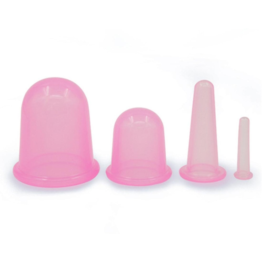 4 in 1 Silicone Cupping Set for Body Massage and Vacuum Therapy Relief Random Color Delivery