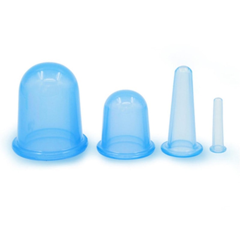 4 in 1 Silicone Cupping Set for Body Massage and Vacuum Therapy Relief Random Color Delivery