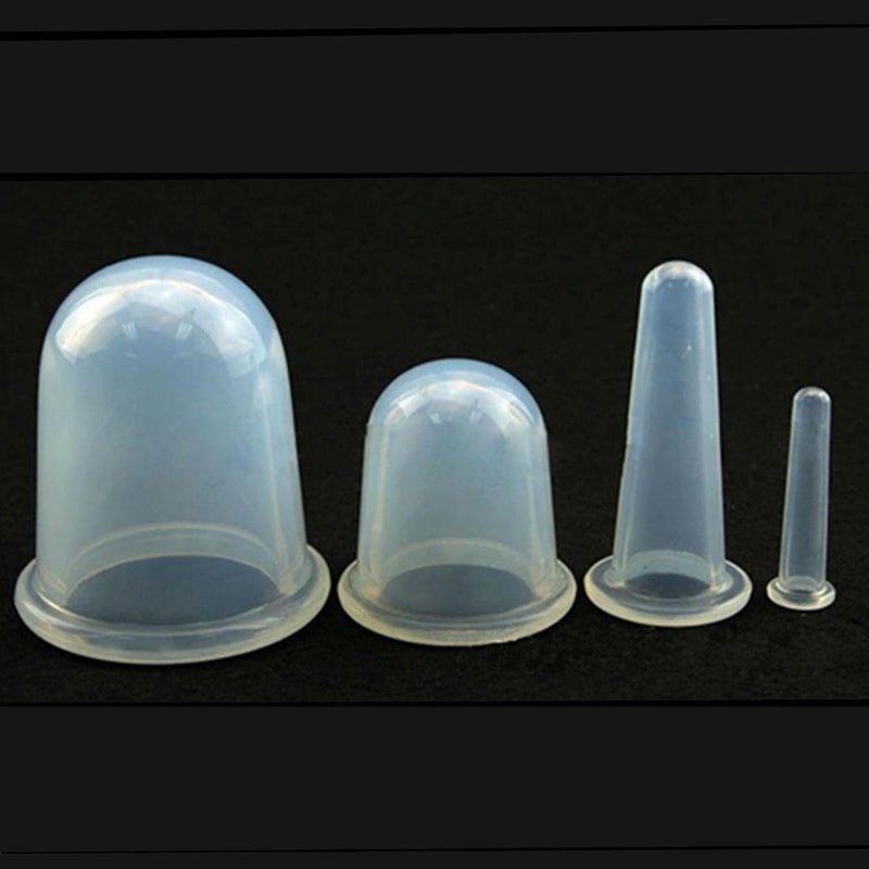 4 in 1 Silicone Cupping Set for Body Massage and Vacuum Therapy Relief Random Color Delivery