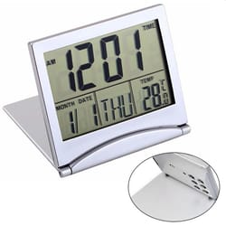 portable digital travel alarm clock with lcd display, temperature monitor & foldable stand