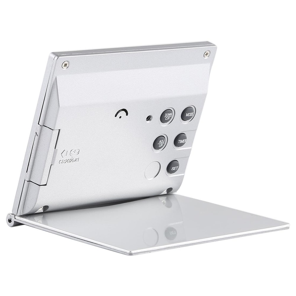 Portable Digital Travel Alarm Clock With LCD Display Temperature Monitor Foldable Stand 2