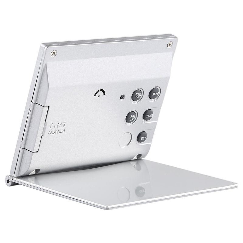 Portable Digital Travel Alarm Clock With LCD Display Temperature Monitor Foldable Stand 2