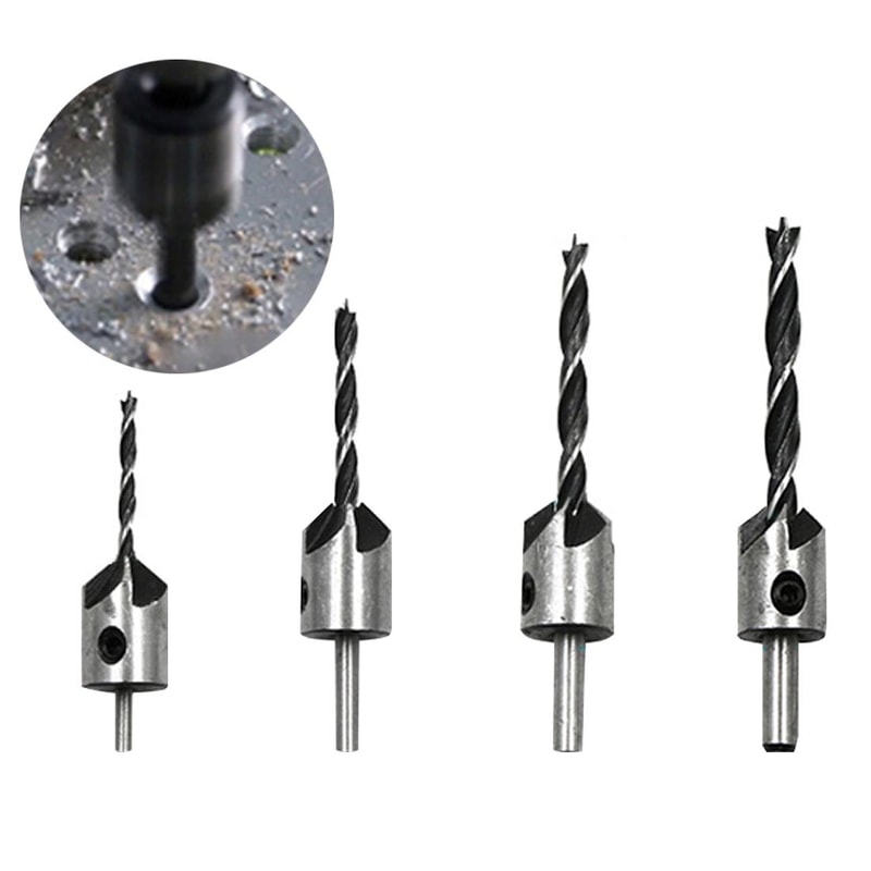 Woodworking Countersink Drill Bit Set With Adjustable HSS Chamfer Bits For Clean Screw Holes 0