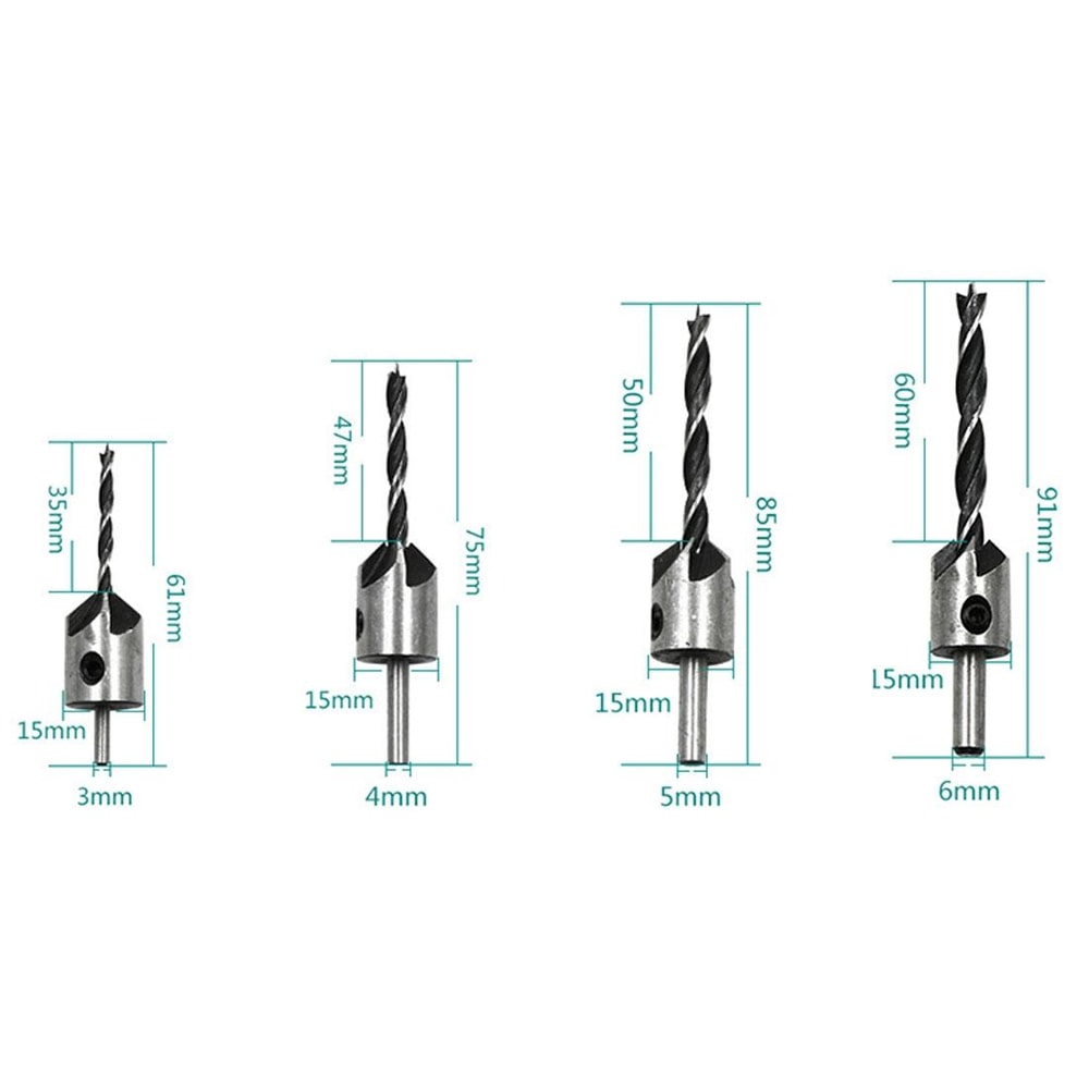 Woodworking Countersink Drill Bit Set With Adjustable HSS Chamfer Bits For Clean Screw Holes 1