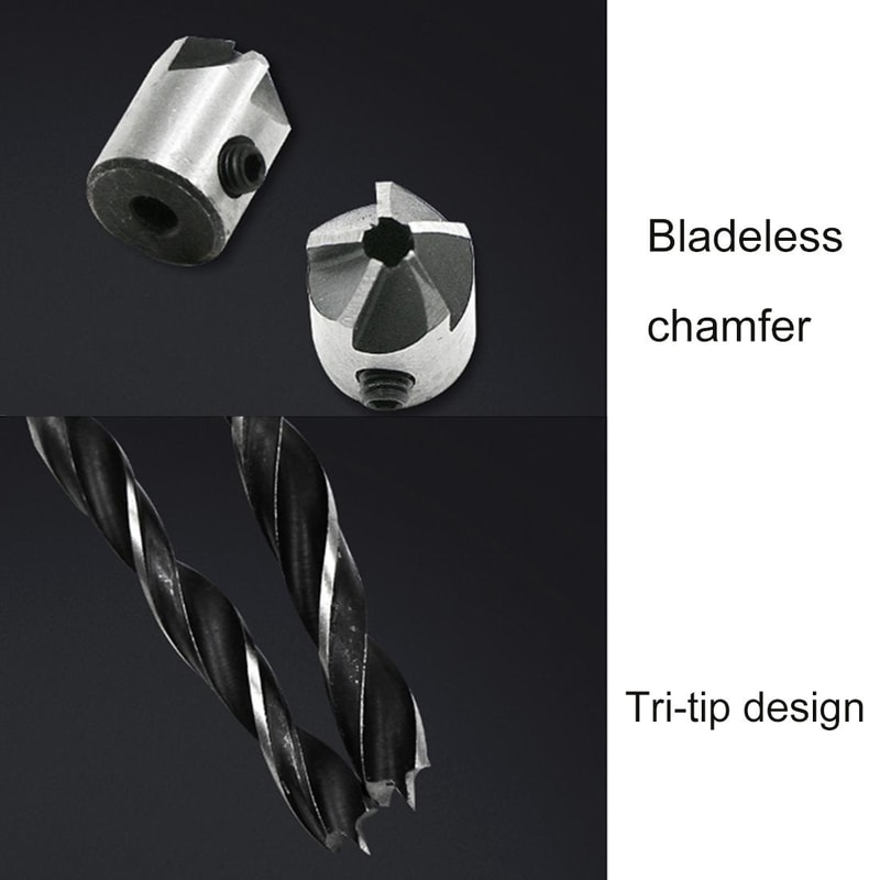 Woodworking Countersink Drill Bit Set With Adjustable HSS Chamfer Bits For Clean Screw Holes 3