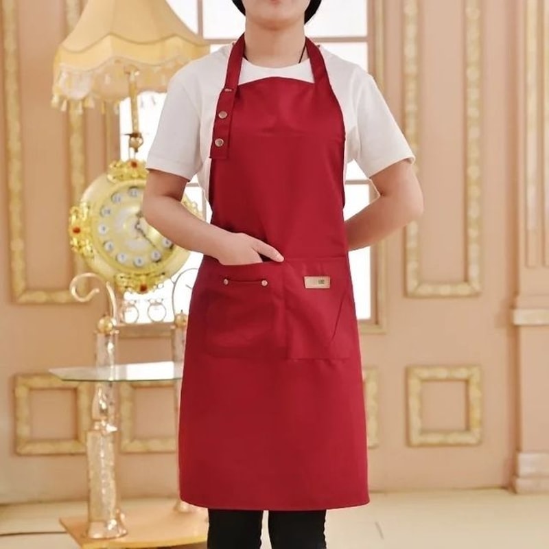 Adjustable Waterproof Cotton Chef Apron For Cooking BBQ Cafe Salon Use 6