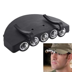 5 led clip on cap light for camping, fishing & hands free outdoor use