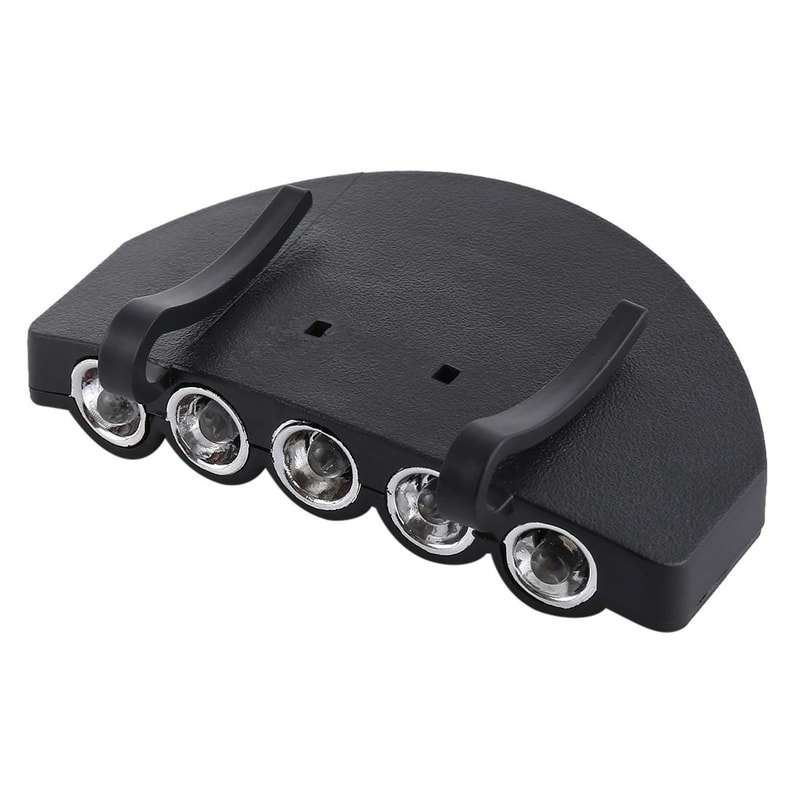 5 LED Clip On Cap Light for Camping, Fishing & Hands Free Outdoor Use