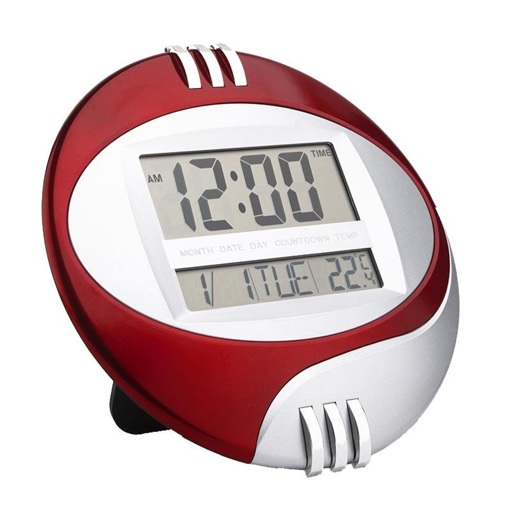 Modern Silent Digital Wall Clock With Large LCD Display Temperature Monitor Snooze Alarm 1