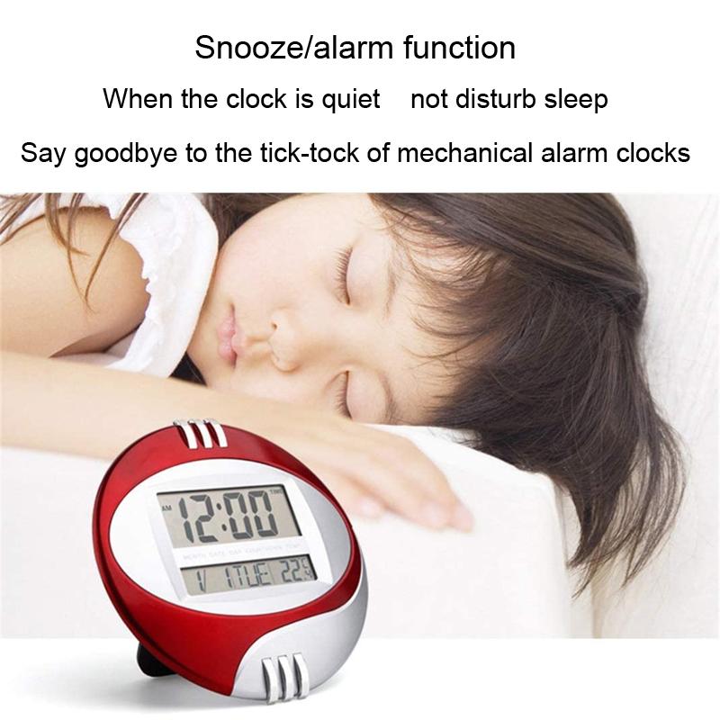 Modern Silent Digital Wall Clock With Large LCD Display Temperature Monitor Snooze Alarm 5
