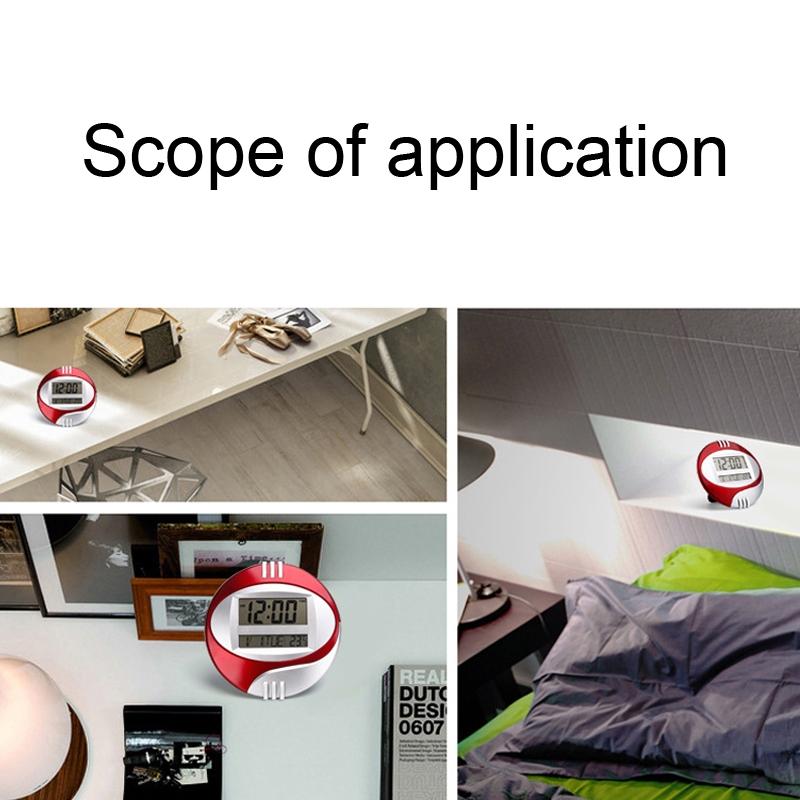 Modern Silent Digital Wall Clock With Large LCD Display Temperature Monitor Snooze Alarm 7