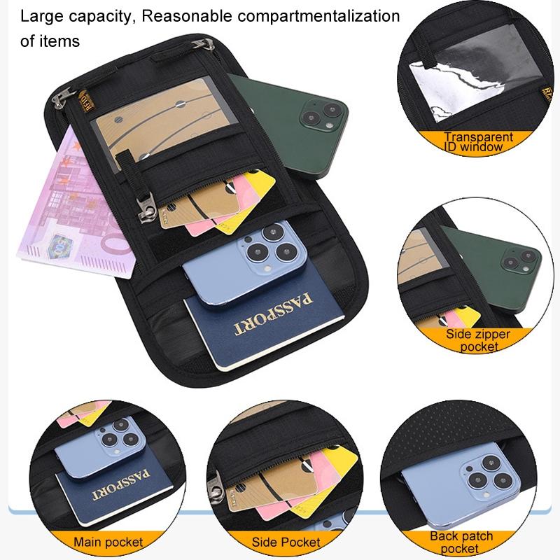 RFID Travel Neck Wallet Passport Holder Anti Theft Crossbody Phone Bag 1