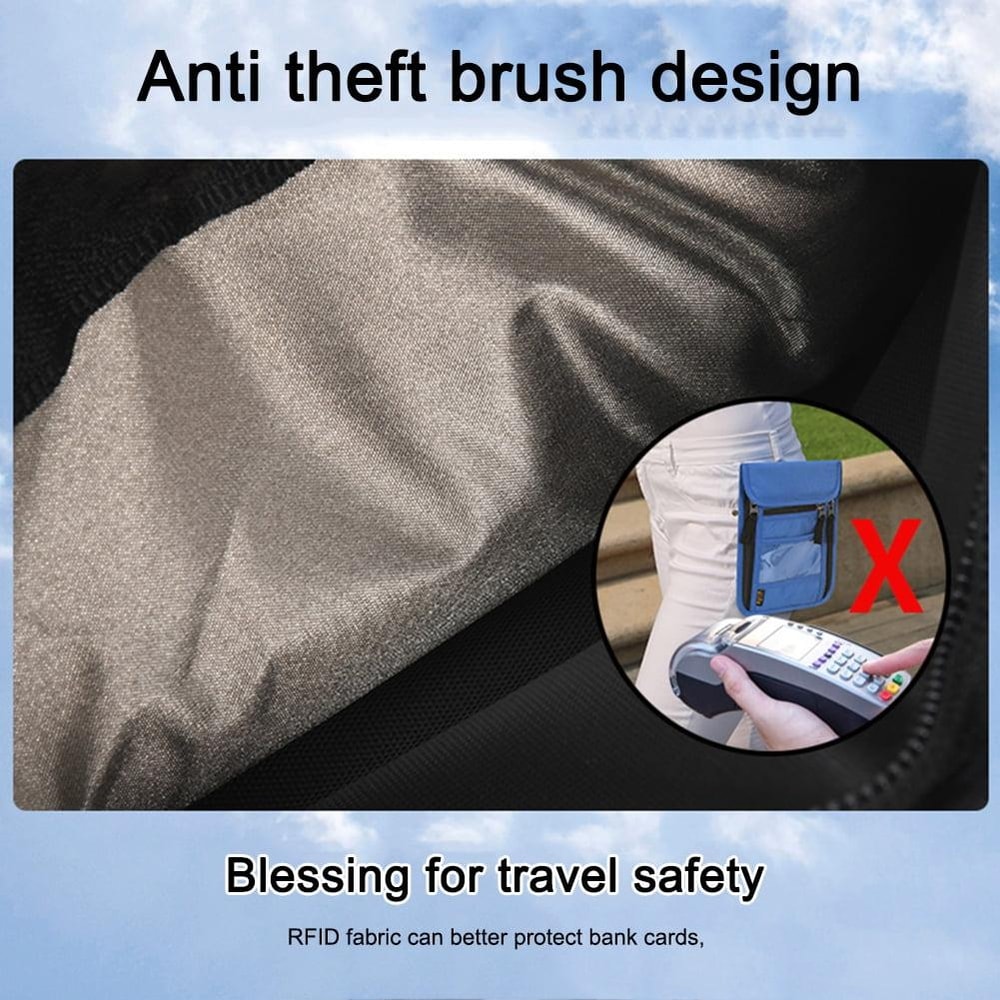RFID Travel Neck Wallet Passport Holder Anti Theft Crossbody Phone Bag 8