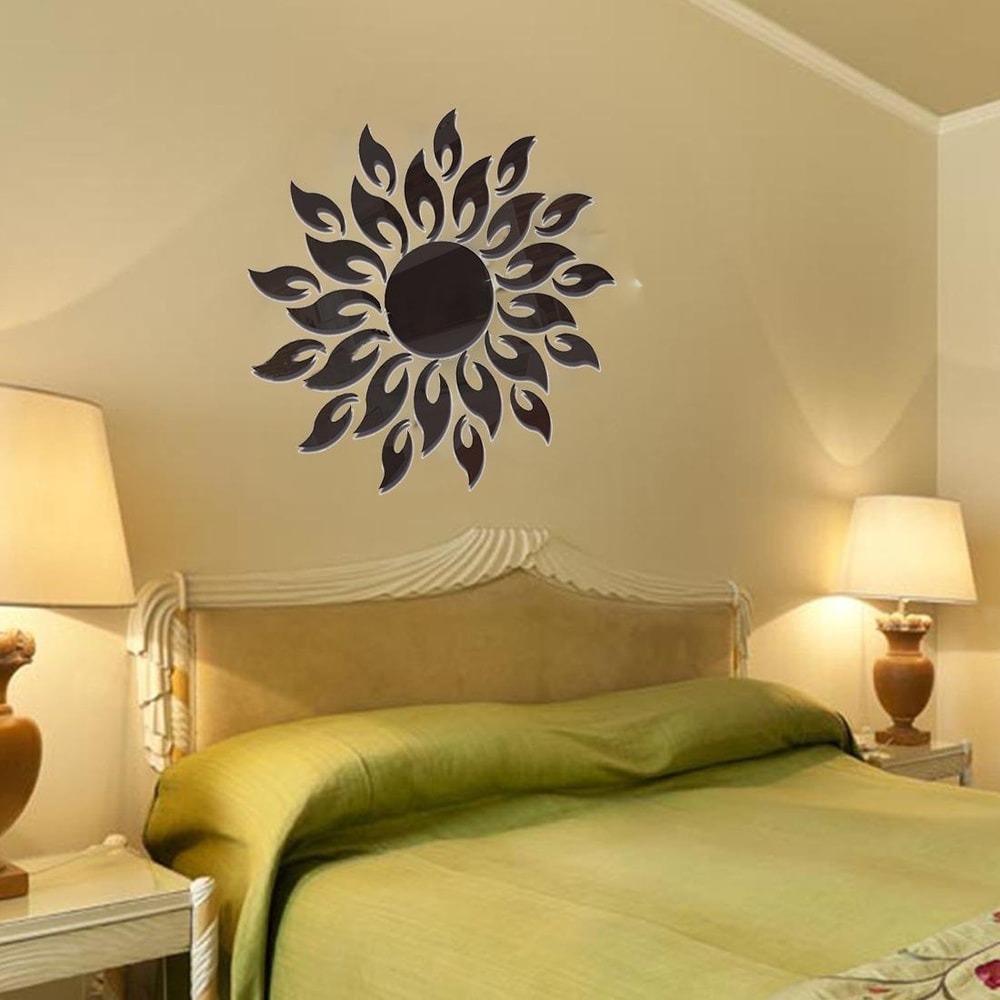 Sunflower Acrylic Mirror Wall Sticker For Bedroom And Living Room Decor 0