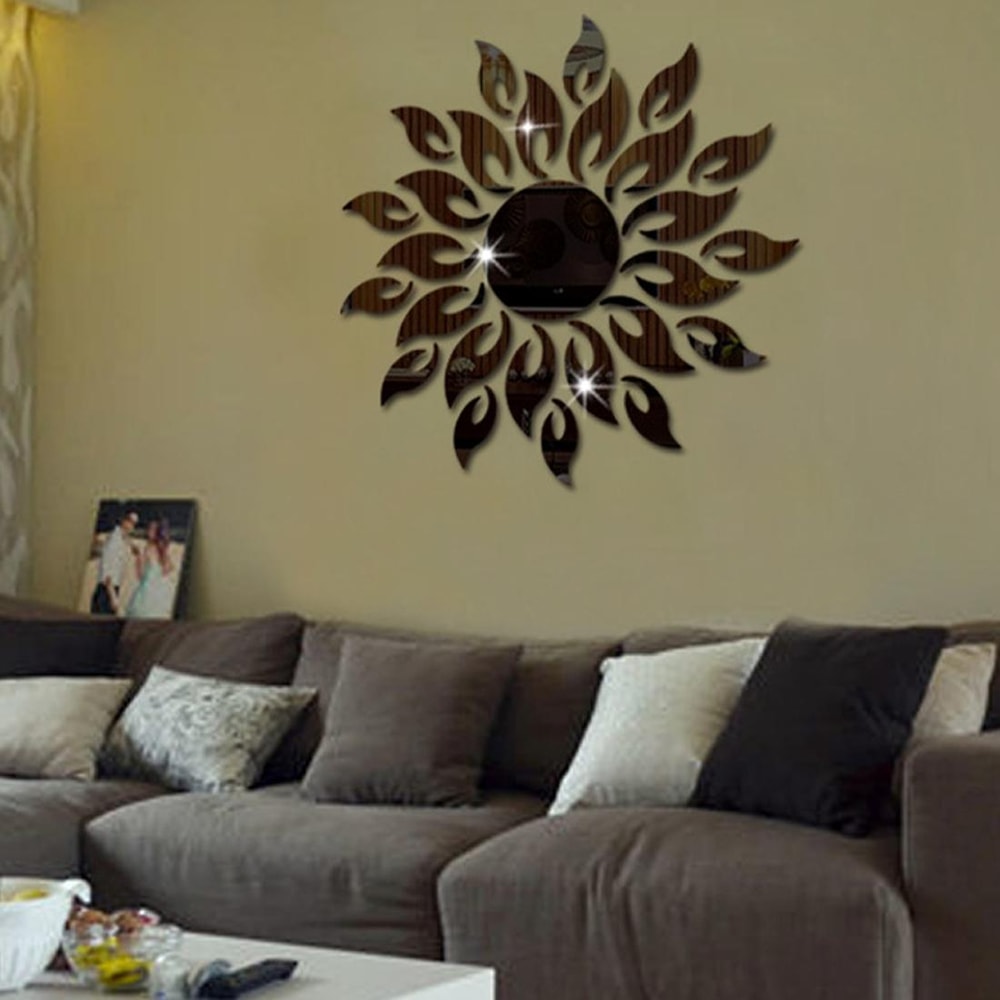 Sunflower Acrylic Mirror Wall Sticker For Bedroom And Living Room Decor 1