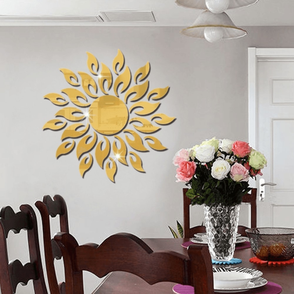 Sunflower Acrylic Mirror Wall Sticker For Bedroom And Living Room Decor 2