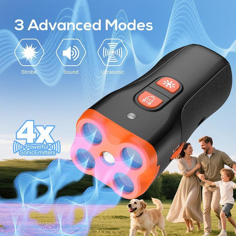 Ultrasonic Dog Repeller Bark Control Trainer With LED Night Light 1