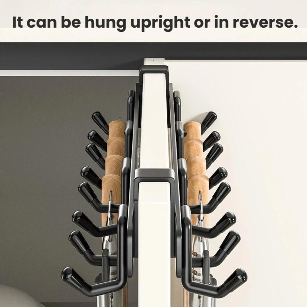 Stainless Steel Over The Door Hook Rack For Cabinets Closets No Drill Organizer 5