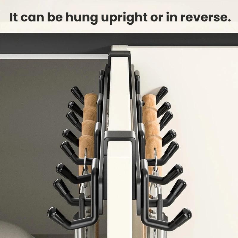Stainless Steel Over The Door Hook Rack For Cabinets Closets No Drill Organizer 5