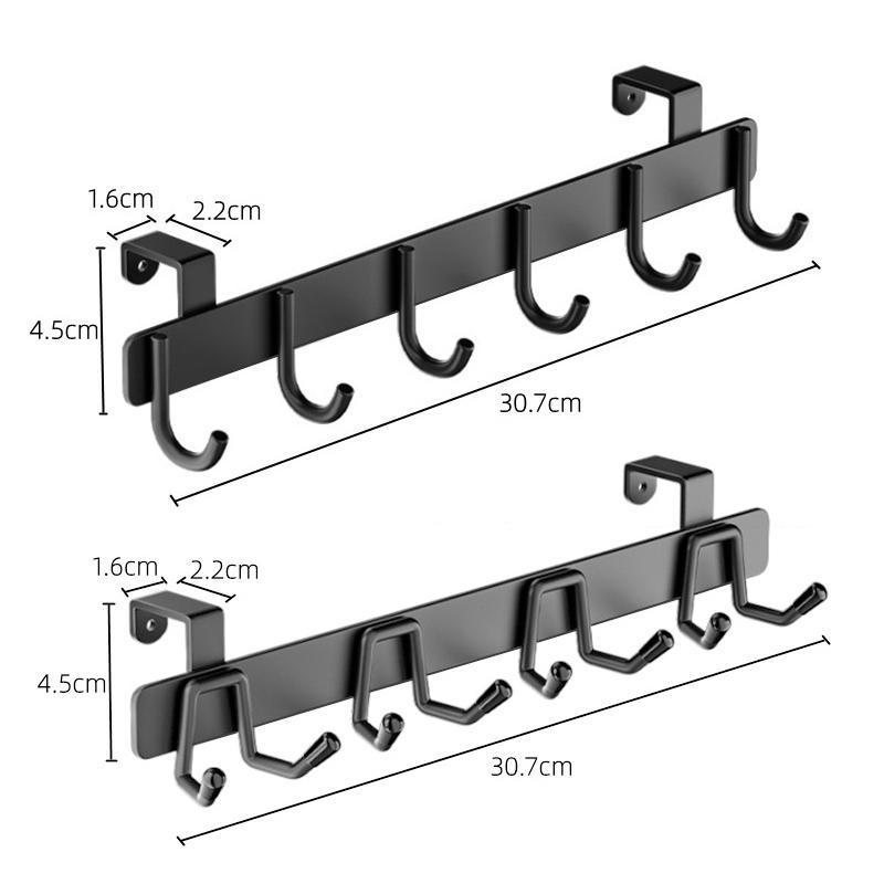 Stainless Steel Over The Door Hook Rack For Cabinets Closets No Drill Organizer 7